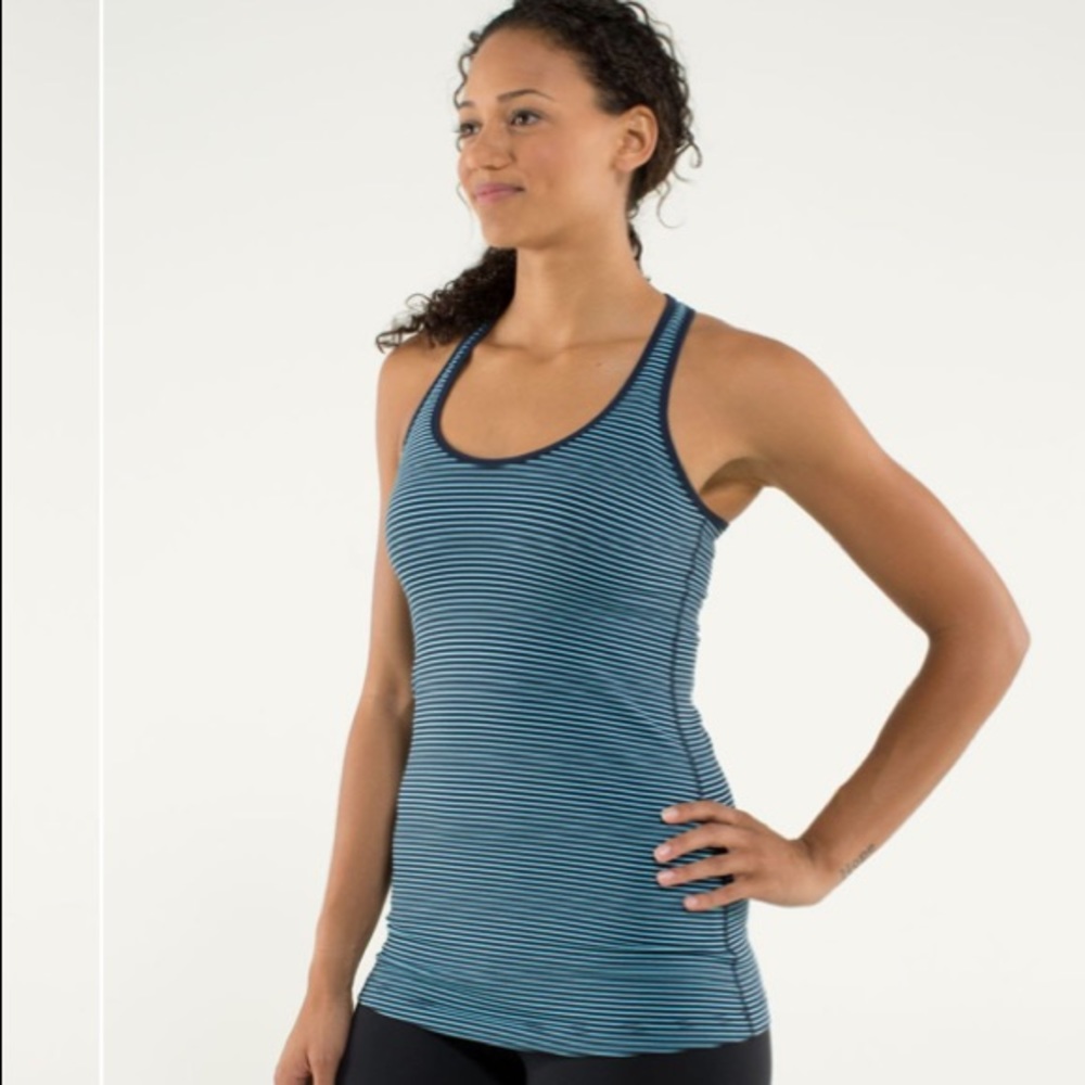 Lululemon blue striped cool racerback size 2